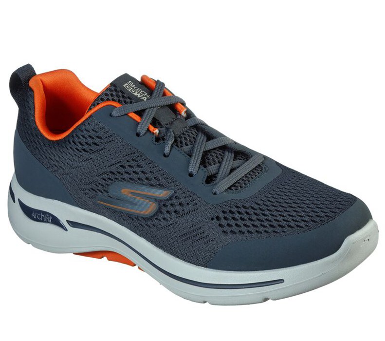 Skechers Gowalk Arch Fit - Idyllic - Mens Sneakers Grey/Orange [AU-JQ8502]